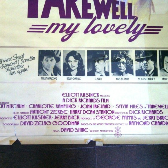 Vintage Poster Farewell My Lovely Original Film Wall Movie Robert Mitcham Poster - Picture 5 of 16